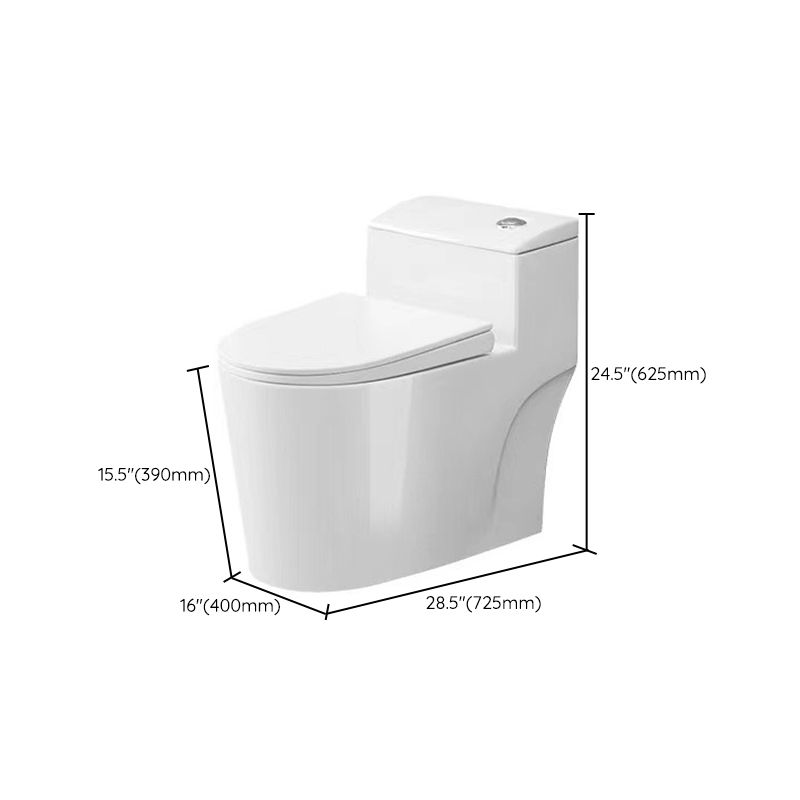 Modern 1-Piece Toilet Floor Mounted White Urine Toilet with Slow Close Seat for Bathroom