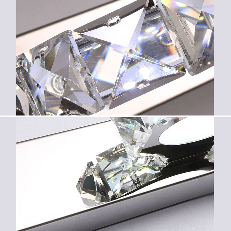 K9 Kristallblock Waschtisch Wandleuchter Modernismus Chrom Finish LED -Wandlampe für Bad