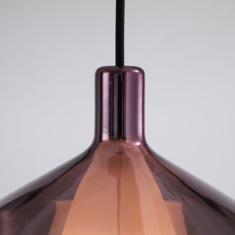 Light geometrica di ferro laccata a sospensione moderna a sospensione artistica con tonalità in vetro smerigliato