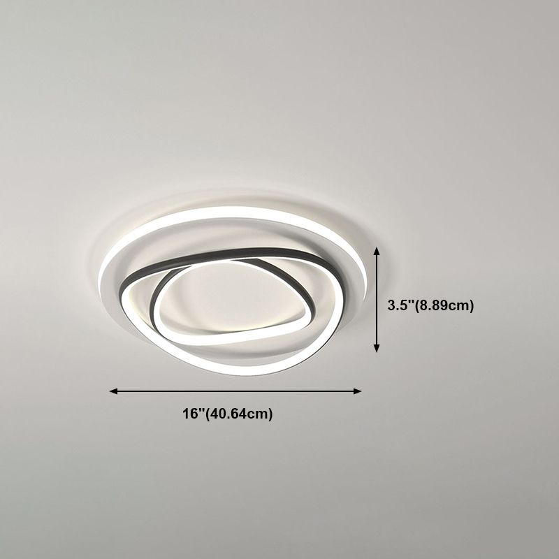 Metal Round Shade Flush Plafond Light Style moderne 2 LICTES ALIMENT