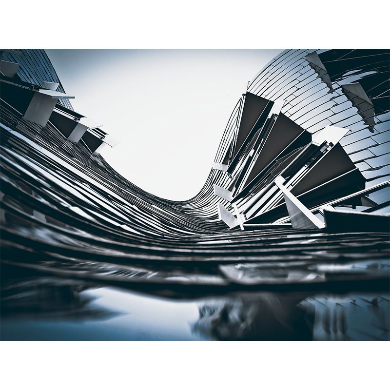 Buildings Pattern Mildew Wall Mural Horizontalt for Living Room