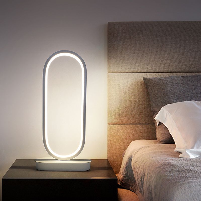 Table de nuit en acrylique elliptique légère lampe de chevet nordique LED pour chambre à coucher