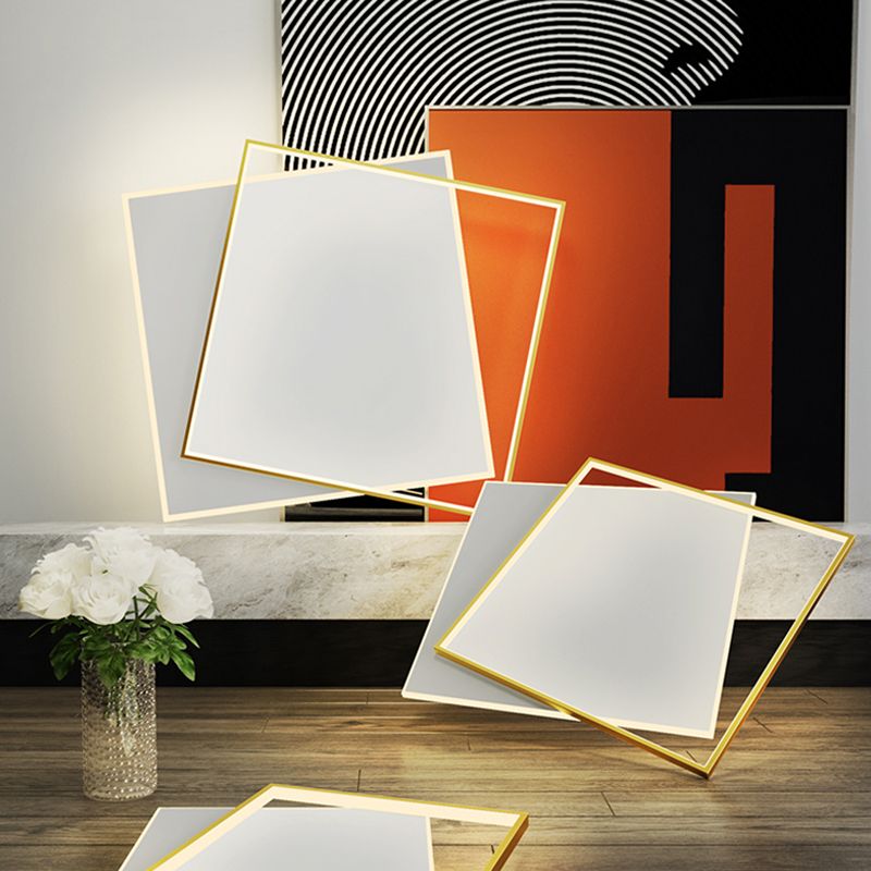 Modern Minimalist LED Ceiling Light Lacquered Iron Square Flush Mount with Acrylic Shade