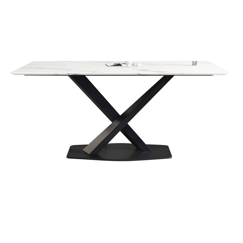 Sintered Stone Dining Room Set Contemporary with Rectangular Dining Table and Chairs