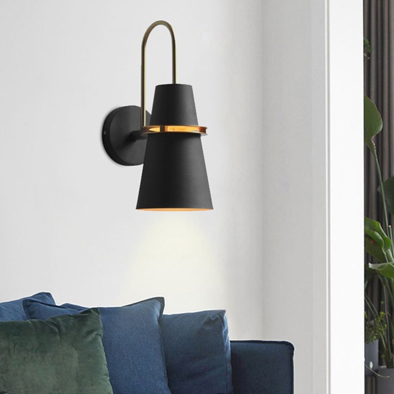 1 Light Metal Wall Mount Light Fixture Modern Dual Cone Wall Sconce Lighting for Bedroom
