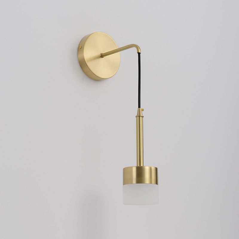 Modern Style Cylinder Wall Light Sconce Metal 1 Light Wall Lighting