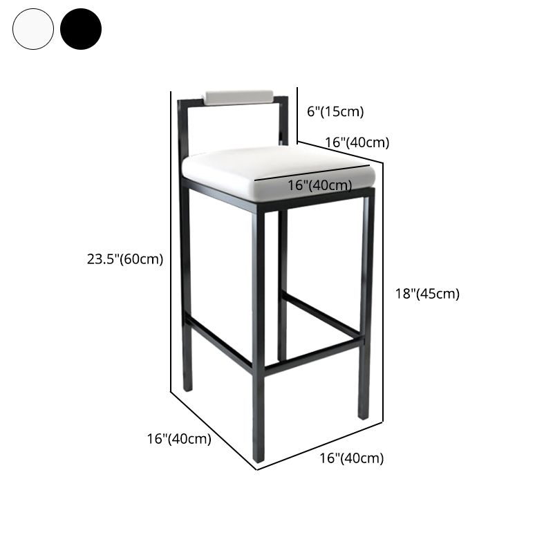 Contemporary Footrest Upholstered Home Stool Matte Finish Low Back Barstool