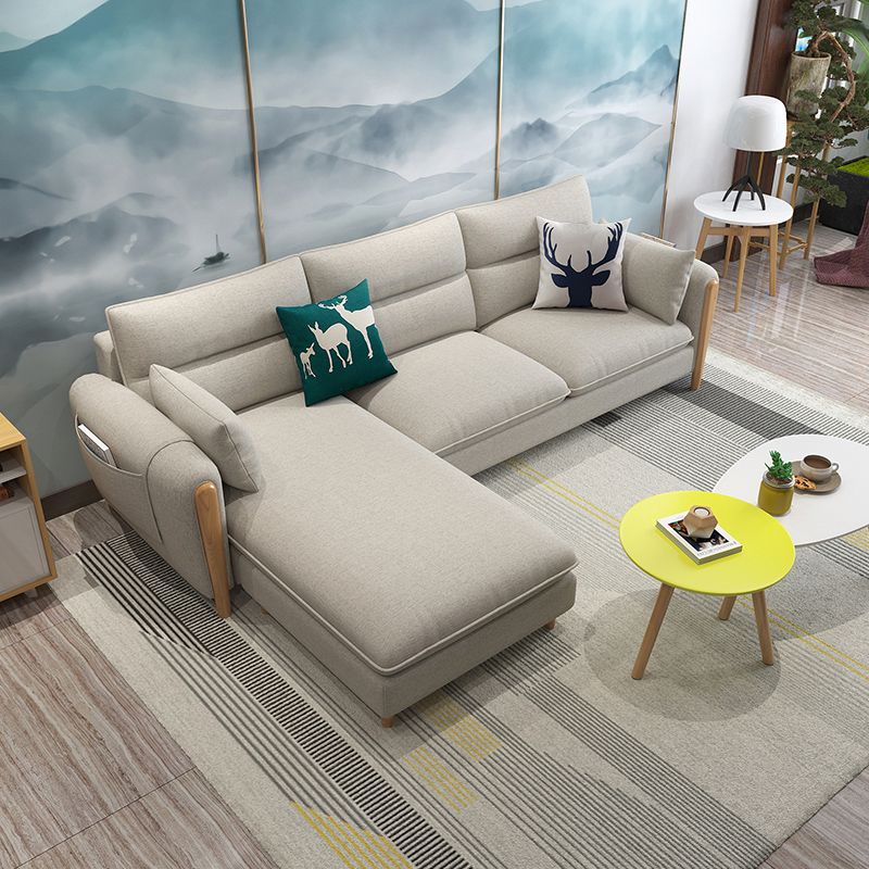 Farmhouse L-Shape Modular Reversible Furniture Sectionals for 3 People