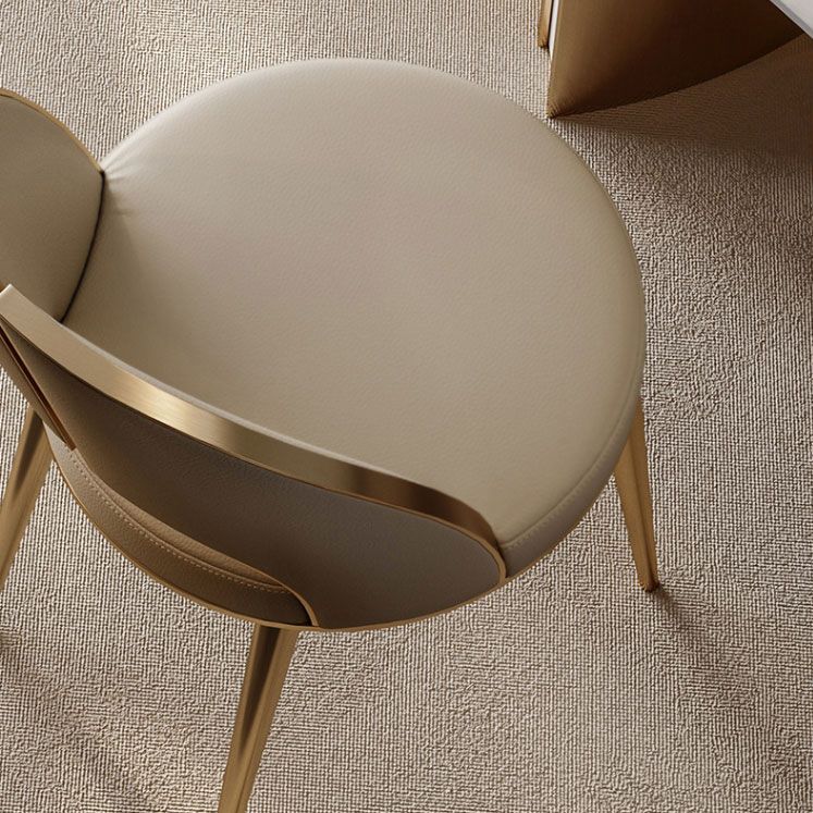 Glam Style Side Chair Leather 4 Legs Dining Chair for Dining Room