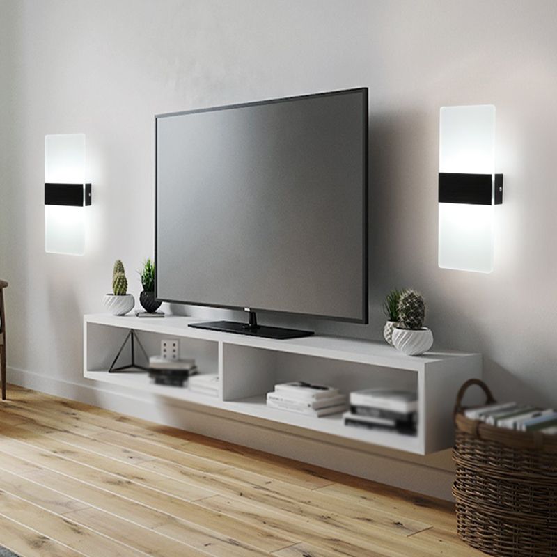 Rectangular Shape Wall Lamp Modern Style Acrylic 1-Light Wall Light for Living Room