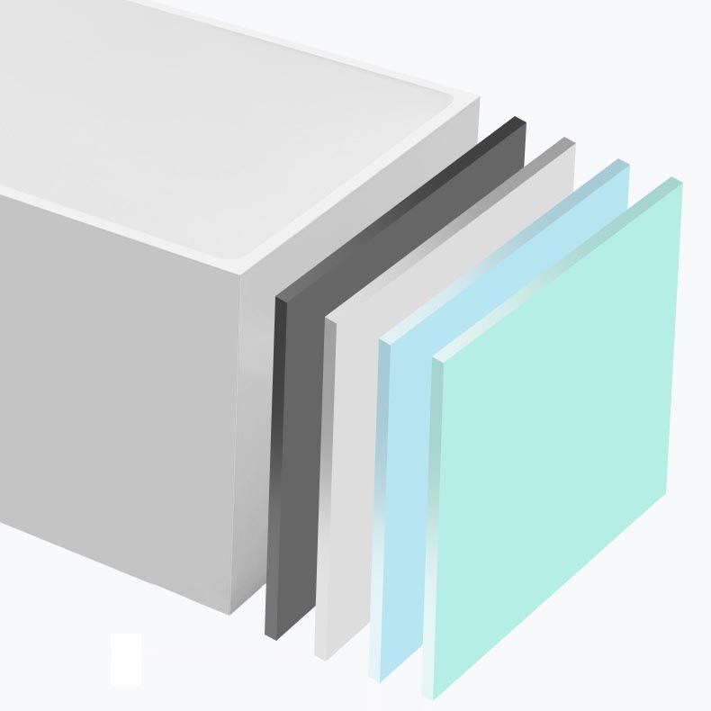 Modern Rectangular Tub Acrylic  Freestanding Bathtub for Home