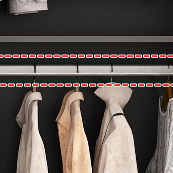 Modern Wooden Frame Wardrobe Freestanding Multifunctional Wardrobe Tempered Glass Doors