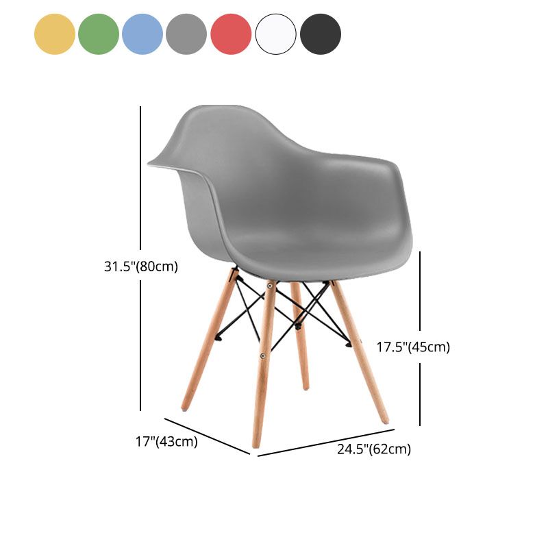 Modern Chairs Dining Arm Chairs with Wooden Legs for Kitchen