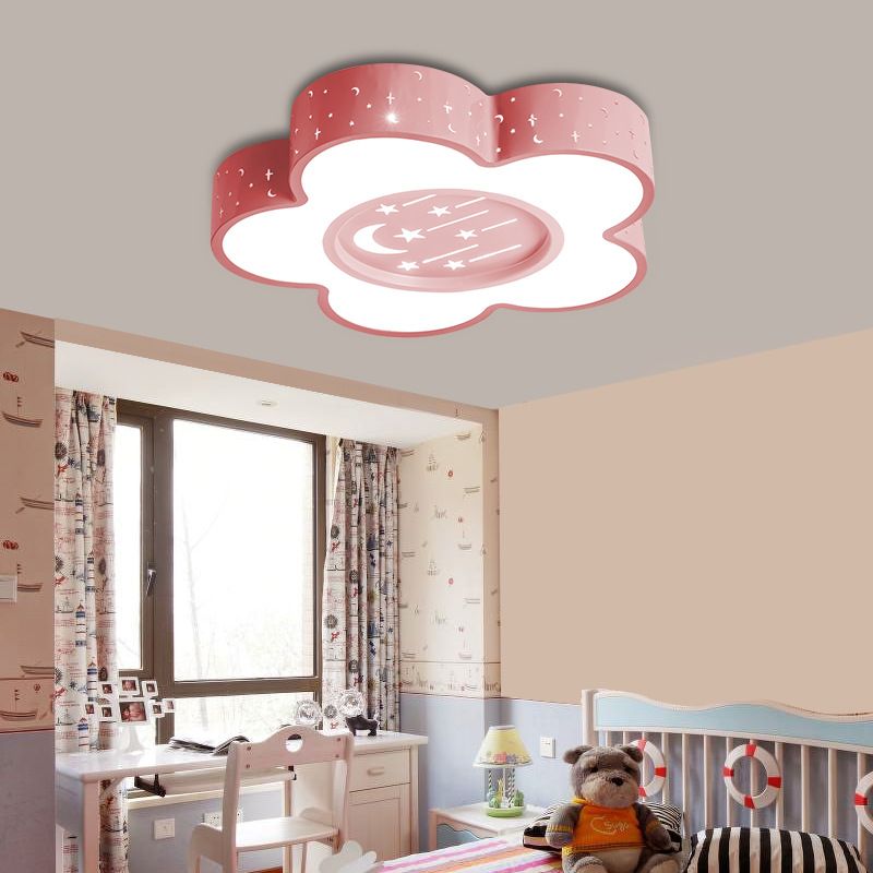 Sous-teinte LED basse LED Ceiling Mount Light avec Moon and Star Cartoon Metal Ceiling Fixture for Kid