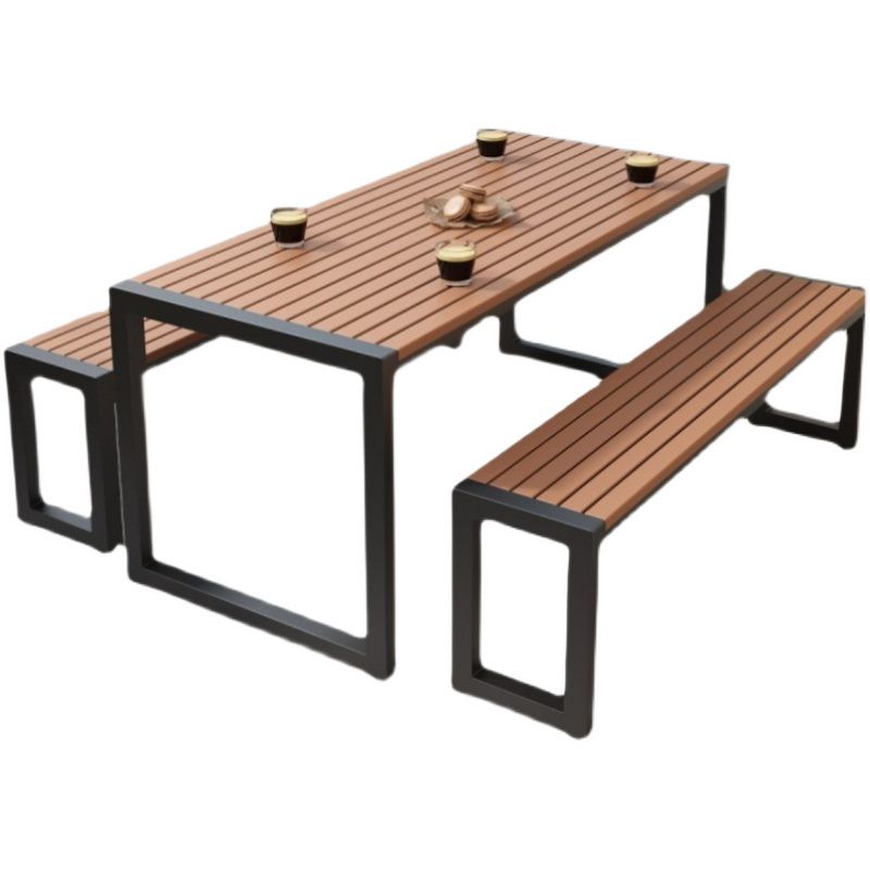 Modern 1/3/5 Pieces Dining Set Rectangle Wood Dining Table for Courtyard