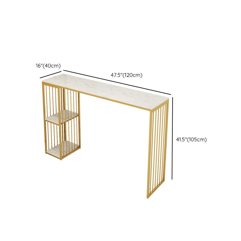 Modern Style Bar-height Table Gold Base Bar Table for Kitchen