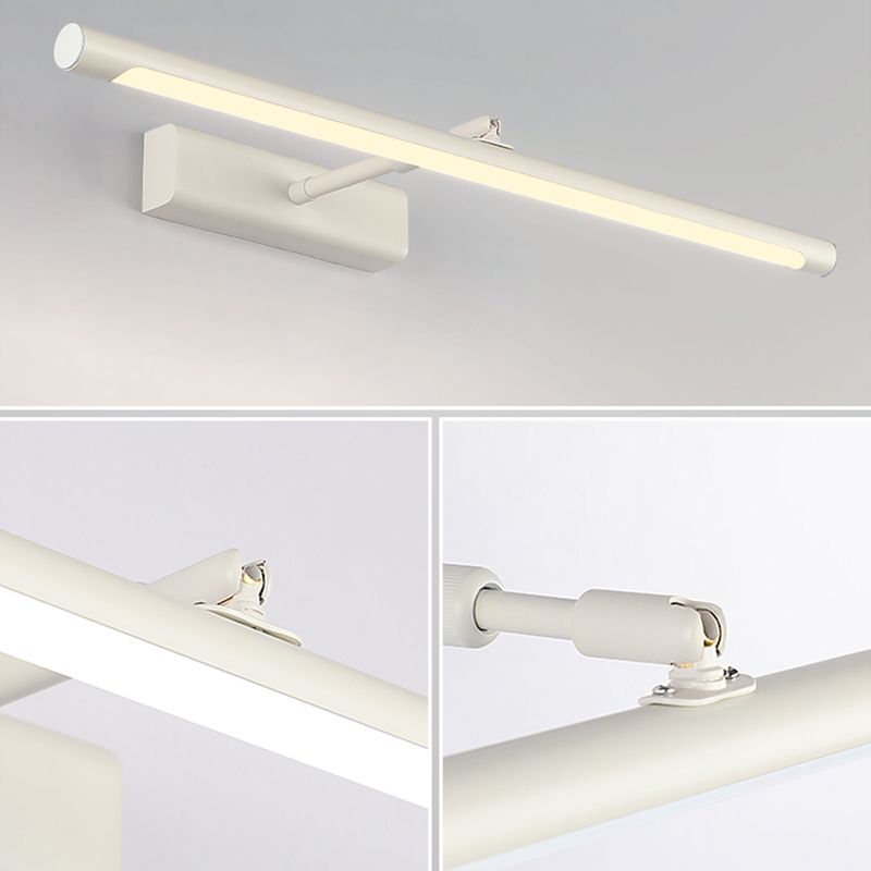 Linear Shade Swing Arm Wall Lighting Modern Style Metal 1 Light Sconce Lamp in White