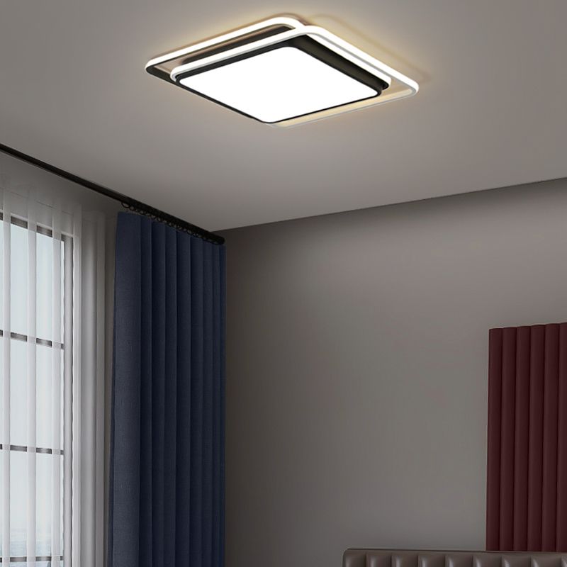 Luminaire de plafond encastré à montage encastré de simplicité noire Lumière montée au plafond de LED