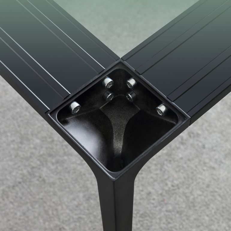 Square Shape Sintered Stone Dining Table Industrial 4 Legs Table for Dining Room