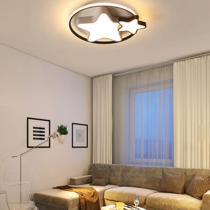 Dubbele Pentagram Acryl LED Plafond Licht Kinderen Kamer Creatief Flush-mount Verlichting