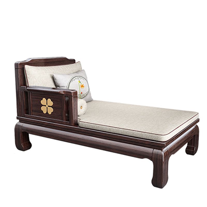 Square Arms Chaise Lounge Chair Cushioned Chaise with Pillow