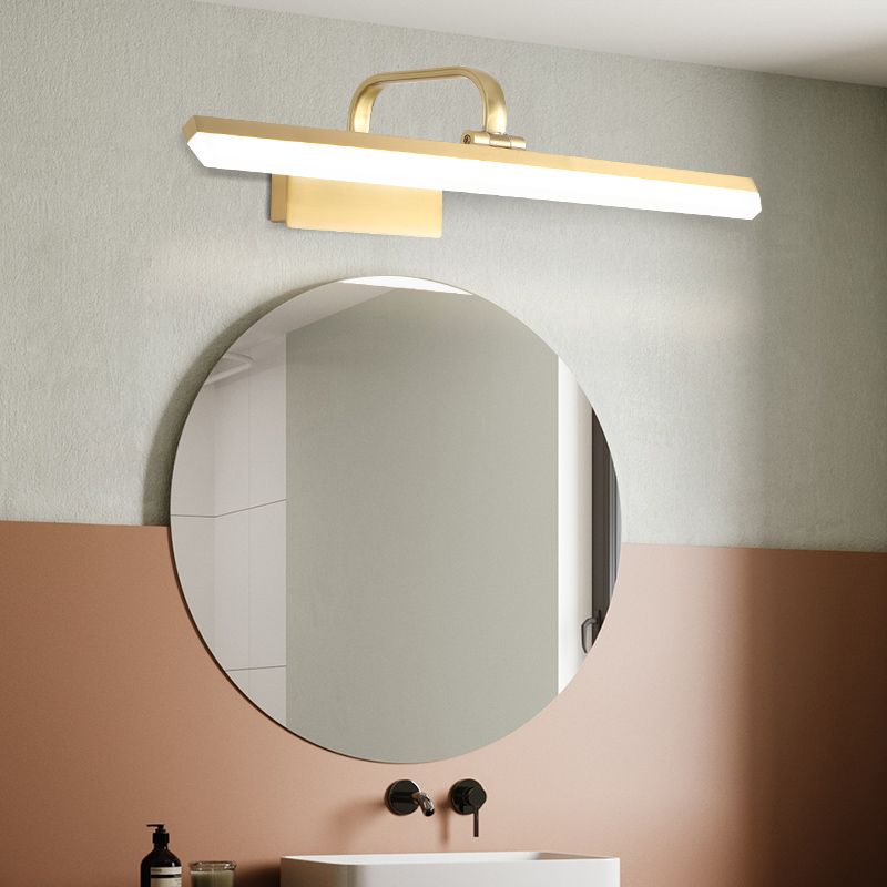 Luce murale a specchio in metallo a forma lineare moderna illuminazione montata a parete singola