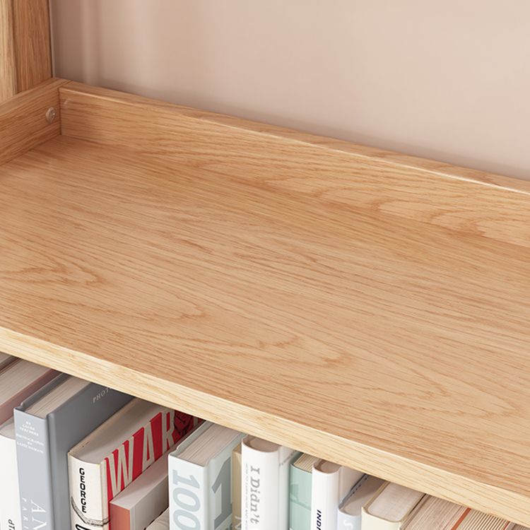 Contemporary Open Ladder Bookshelf Rubber Wood Vertical Bookcase