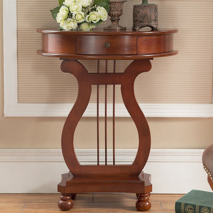 30.32" Tall 1-drawer Console Table Solid Wood Accent Table for Hall