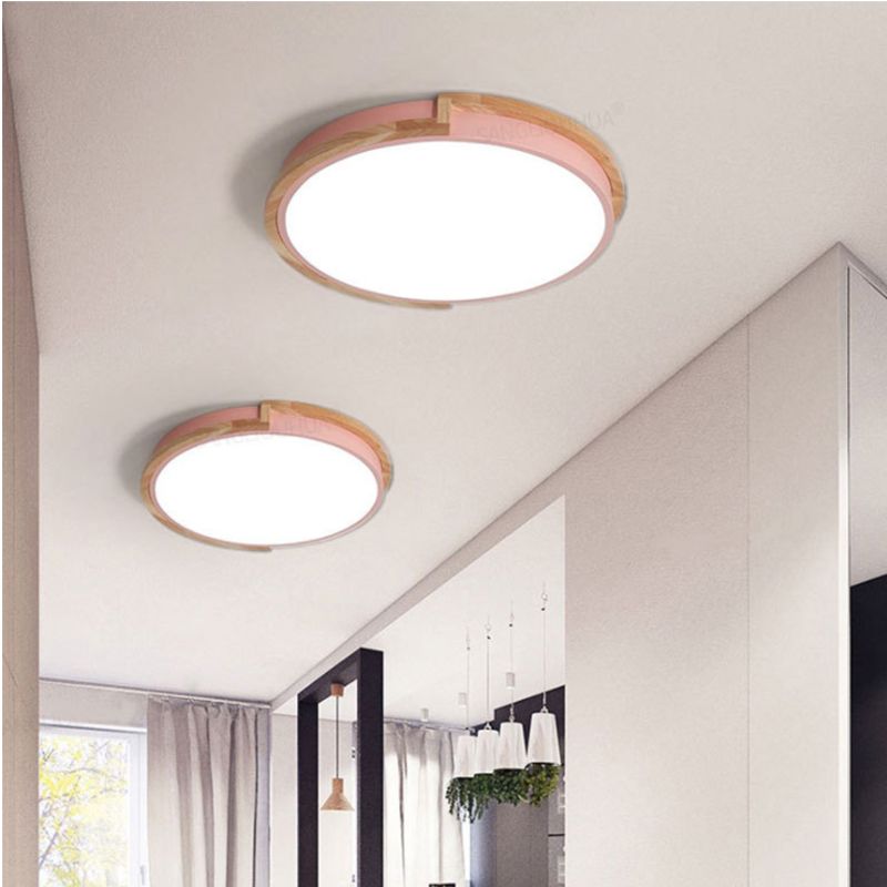 Lampada da soffitto a LED di forma rotonda Macaroon moderna in ferro 1 luce da incasso per sala da pranzo
