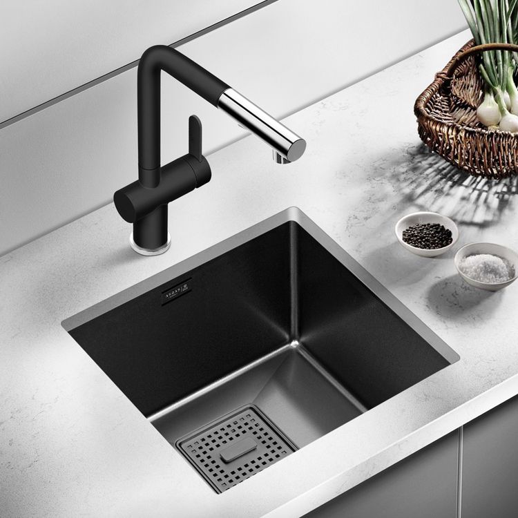 Contemporary Style Kitchen Sink Stainless Steel Overflow Hole Design Kitchen Sink