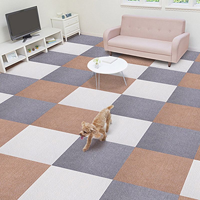 Carpet Tile Fade Resistant Non-Skid Solid Color Self-Stick Carpet Tiles Living Room