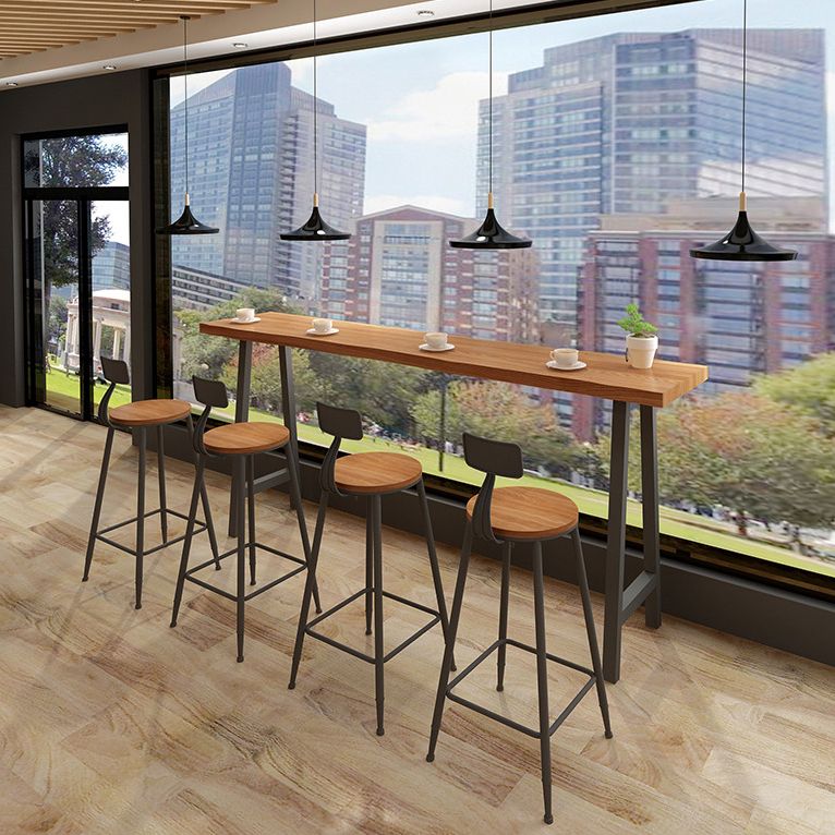 Solid Wood Bar Table Traditional Luxury Bar Table Rectangle with Sled Base