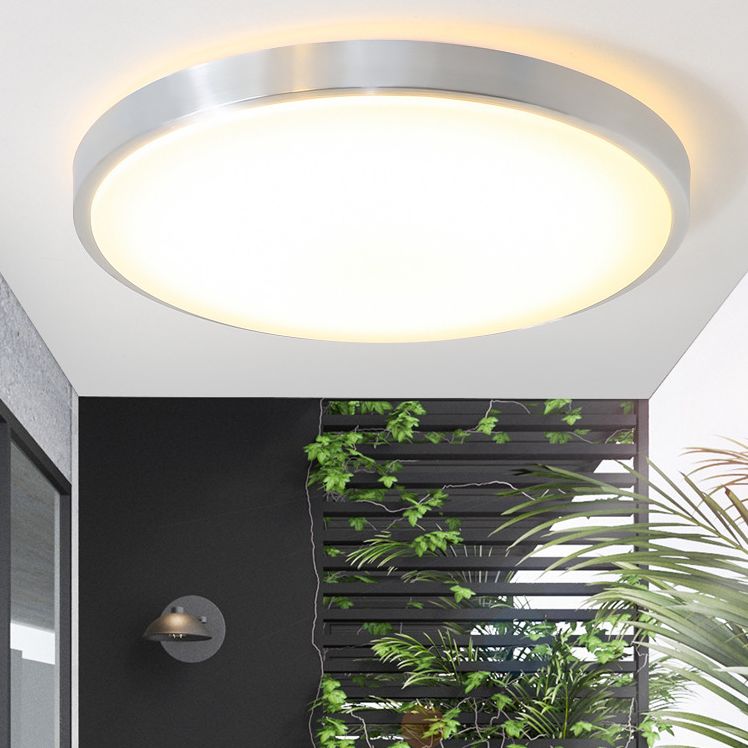 Style moderne aluminium LED encastré luminaire argent tambour encastré plafonnier