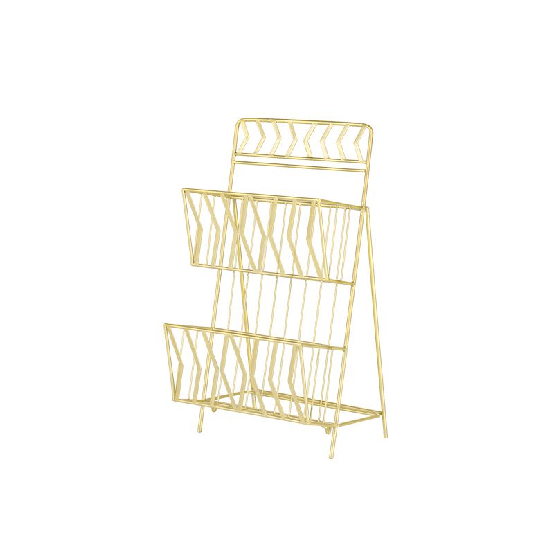 Metal 2 Shelf Book Shelf 13.4" W Modern Book Shelf Closed Back Vertical