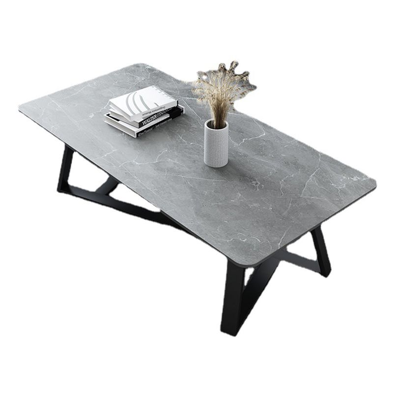 Trestle Marble Cocktail Table Contemporary Rectangular Coffee Table