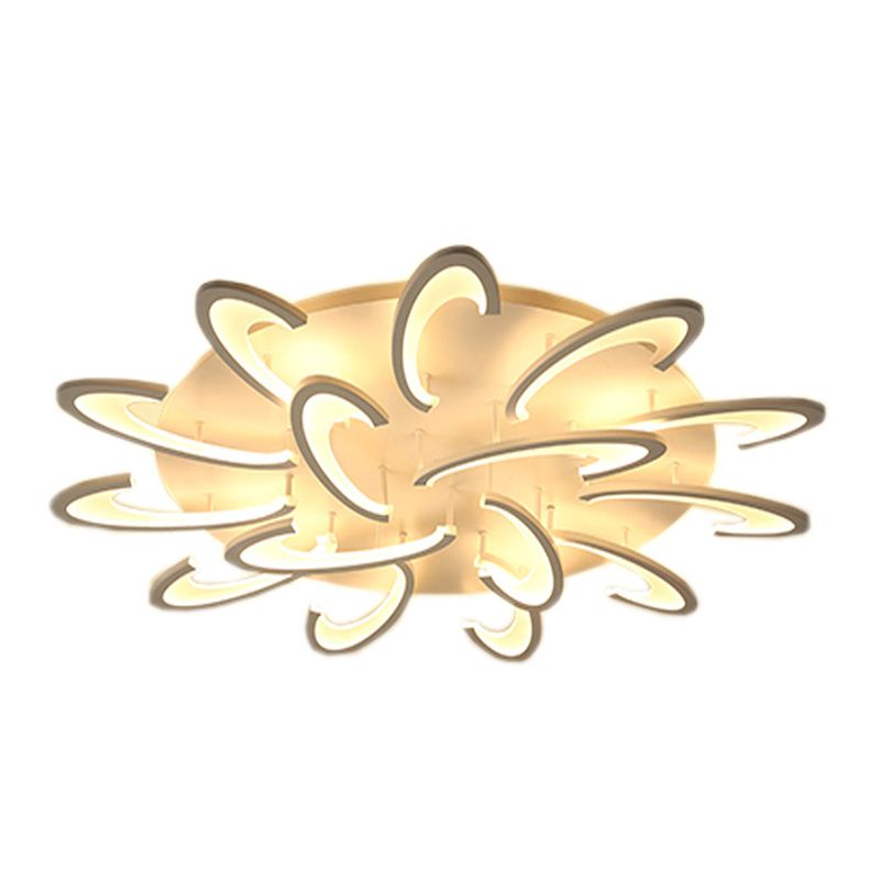 Floral Living Room Ceiling Licht Acryl Modernisist LED Flush Mount Light in Weiß