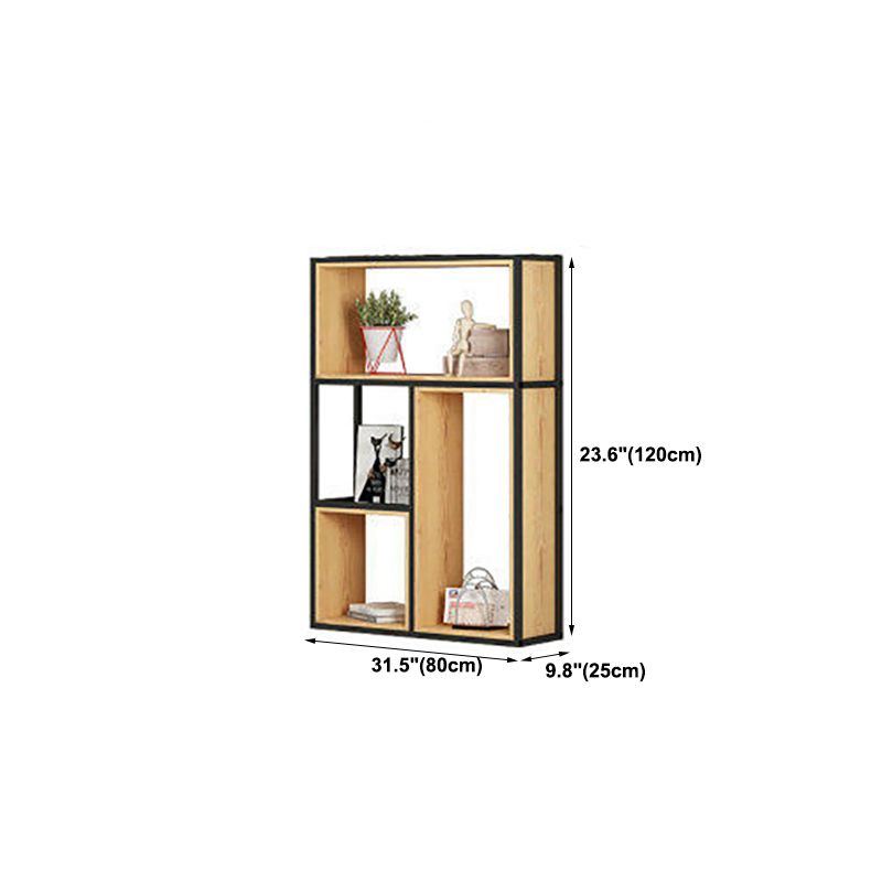 Open Shelf Bookcase Contemporary Metal Bookshelf for Dining Room