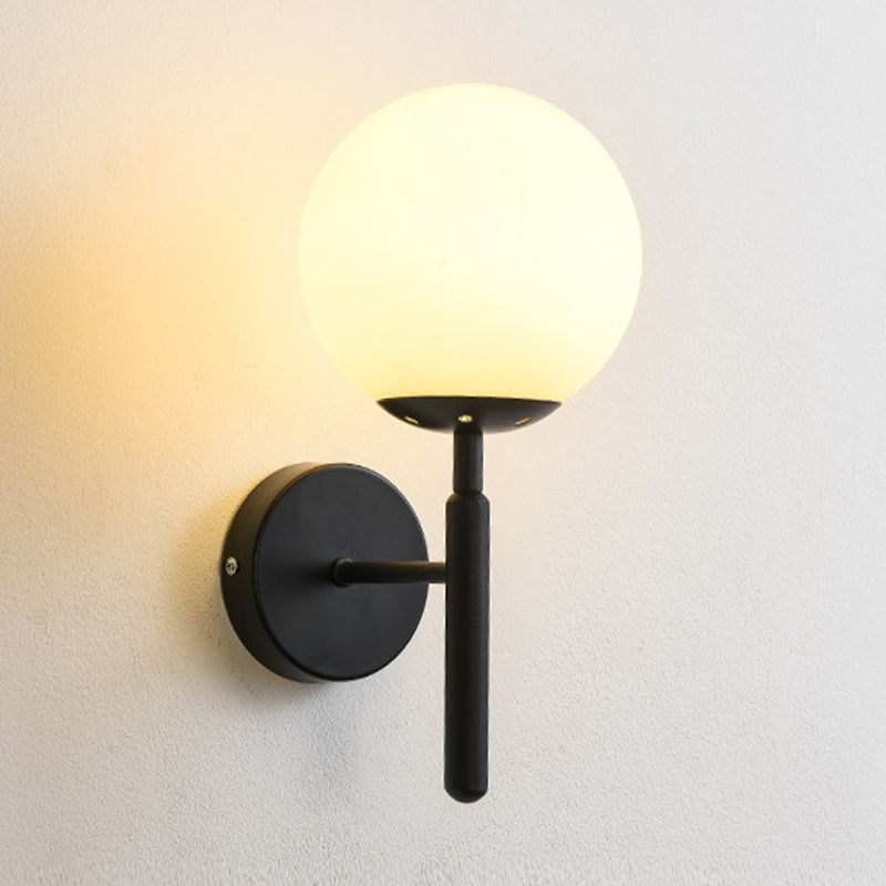 Modern Style Ball Wall Sconce Glass 1 Light Sconces for Bedroom