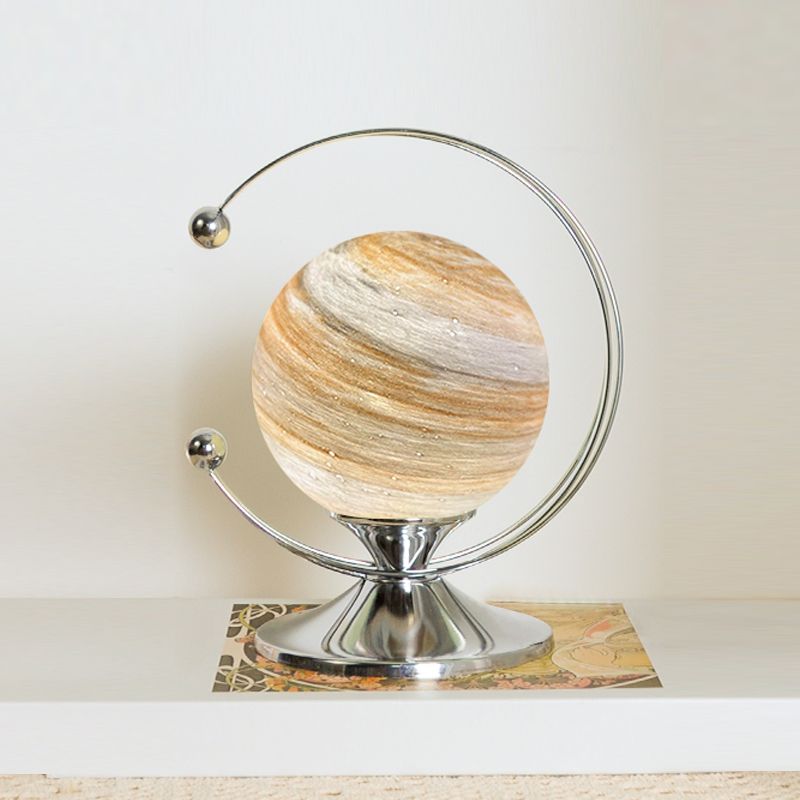Modern Style Planet Desk Light Glass Shade Eye-protecting Desk Lamp for Living Room