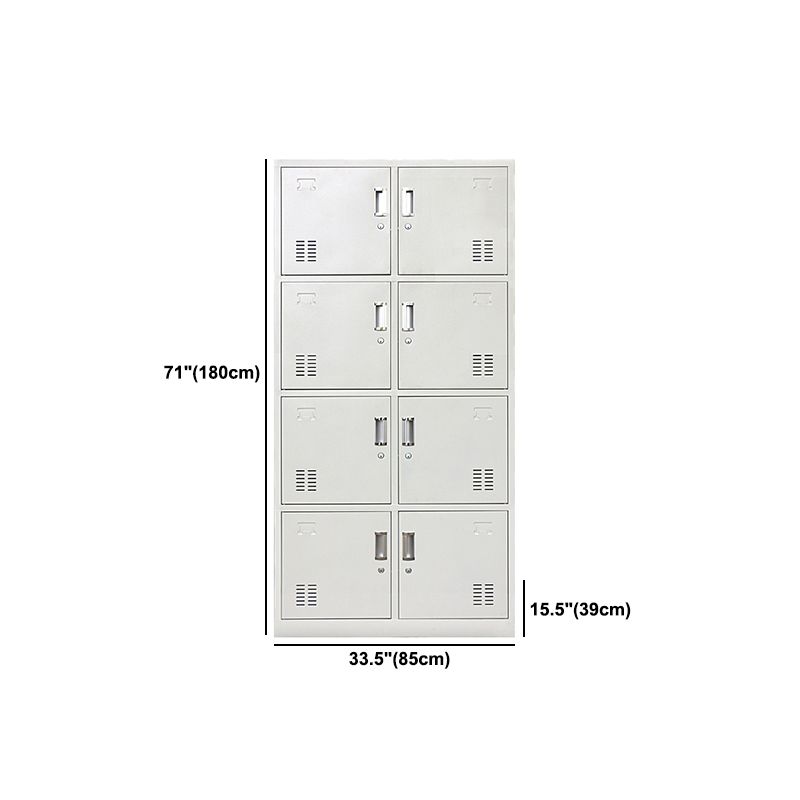 Metal Contemporary Cabinet for Home Grey Hinged Door Storage Cabinet