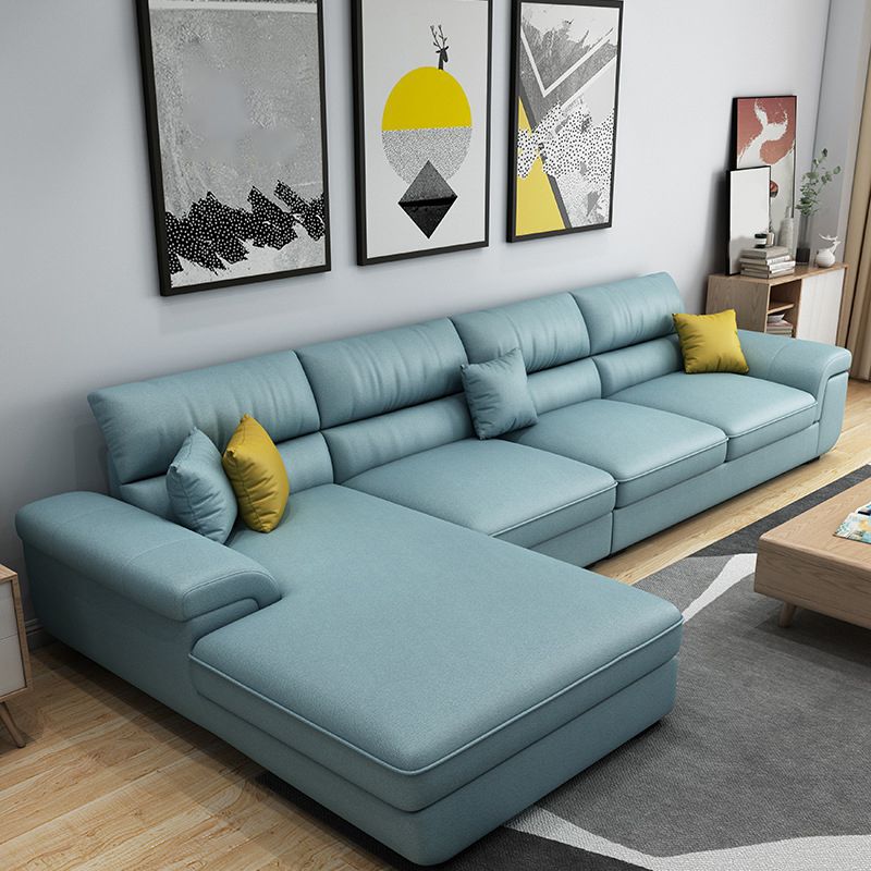 Scandinavian 4-seater Sectional with Pillow Top Arm for Apartment