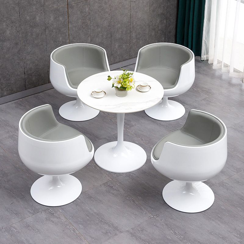 Contemporary Stone Dining Set 1/2/5 Pieces Round Dining Table Set