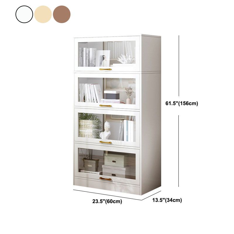 Modern Engineered Wood Shelf Bookcase Floor Closed Back Home Book Shelf with Doors