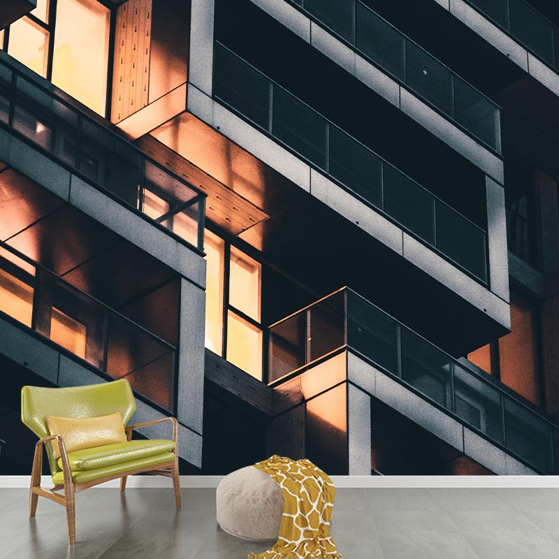 Eco-friendly Horizontal Photography Architecture Mural Wallpaper for Sitting Room