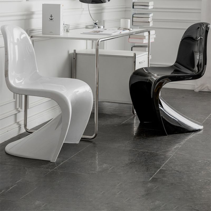 Glam Style Dining Side Chair Plastic Stackable Dining Chair for Indoor