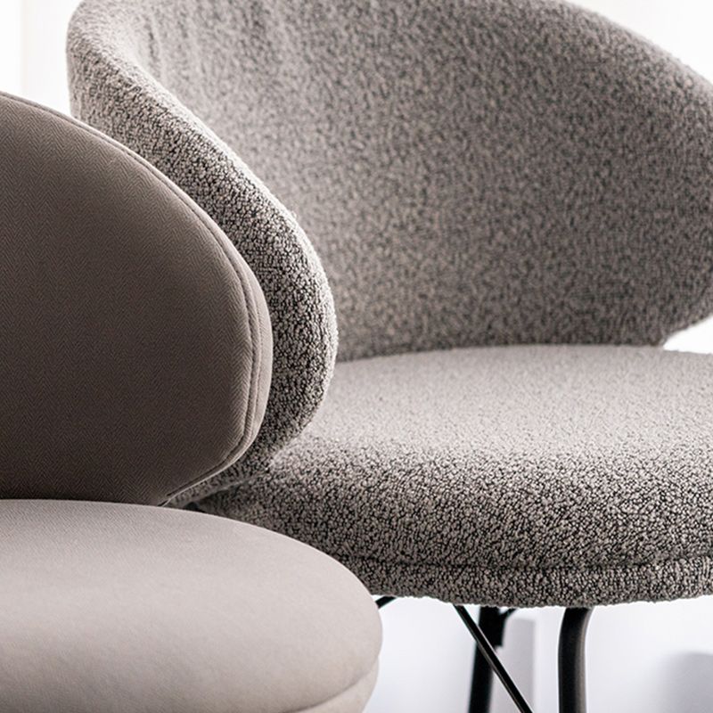 Modern Backrest Armless Counter Stool Upholstered Bar Stool with Metal 4 Legs