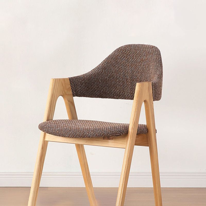 Sillas de comedor modernas Sillón tapizado con patas de madera (juego de 2)