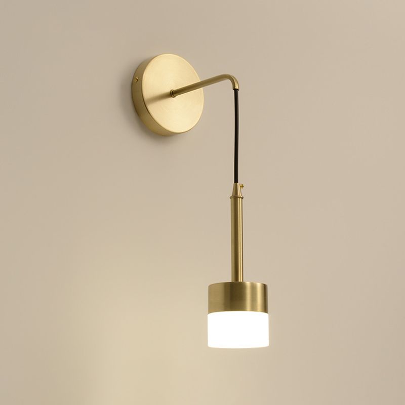 Modern Style Cylinder Wall Light Sconce Metal 1 Light Wall Lighting