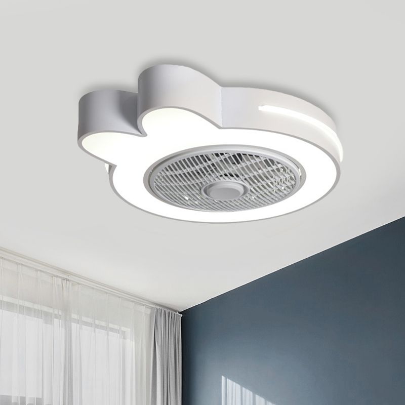 Cartoon Bear / Rabbit / Penguin Fan Lampy Acrylic Kids Room 23 "LED de large près du plafond Light en rose / gris