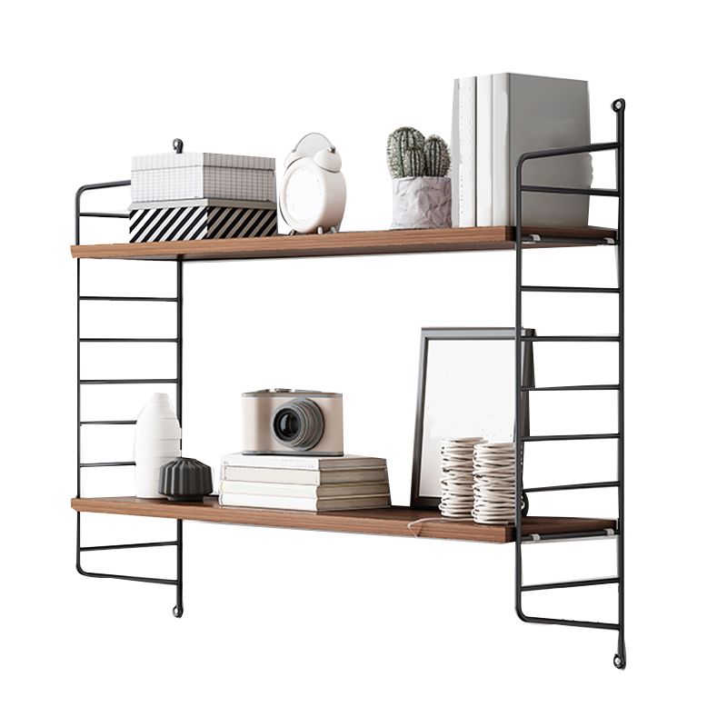 Contemporary Metal Shelf Bookcase Adjustable Floating Bookcase